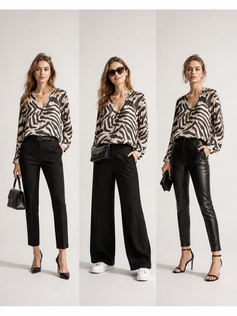 Diane Von Furstenberg Black Straight-Leg Trousers
